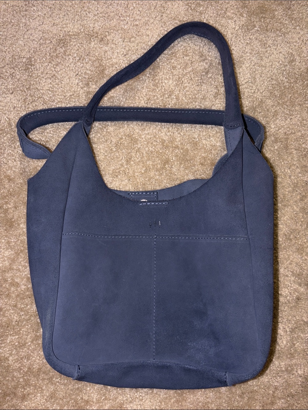 Portland Leather Navy Shoulder Bag
